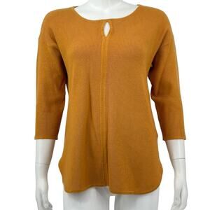 Soft Surroundings Sweater Womens Small Honey Celia Keyhole Knit Cozy Fall Office